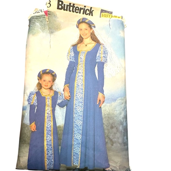 Butterick Womens  Kids Renaissance Medieval gown Costume - Picture 1 of 3